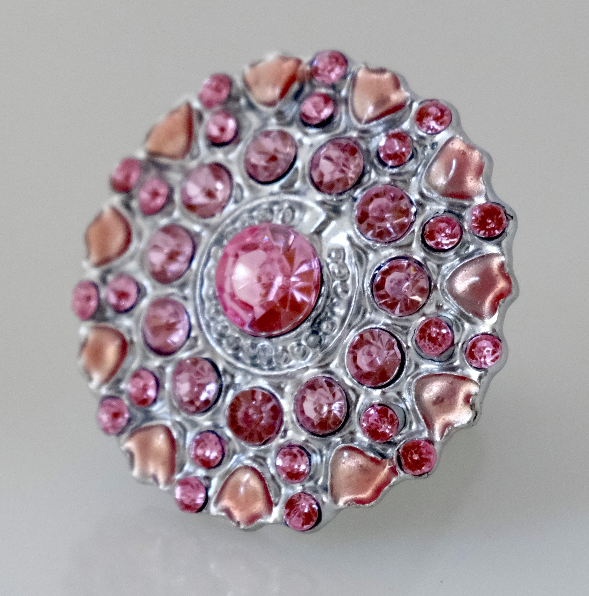 Jewel Knob - Pink Flower