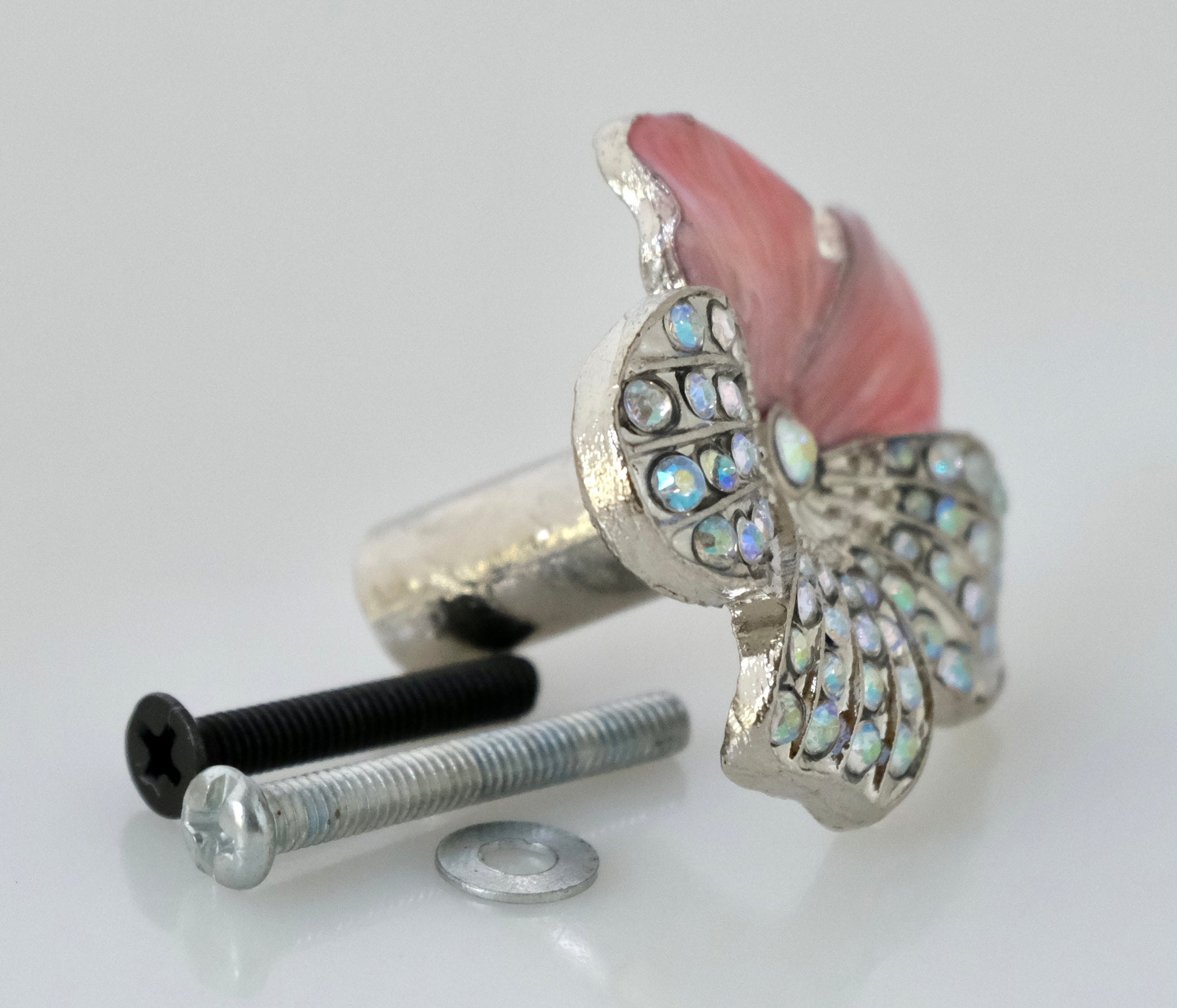 Jewel Knob - Pink Geranium Cloisonné