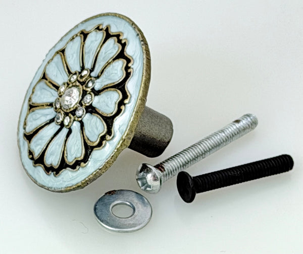 Cloisonne Jewel Knob – Blue | Charleston Knob Company