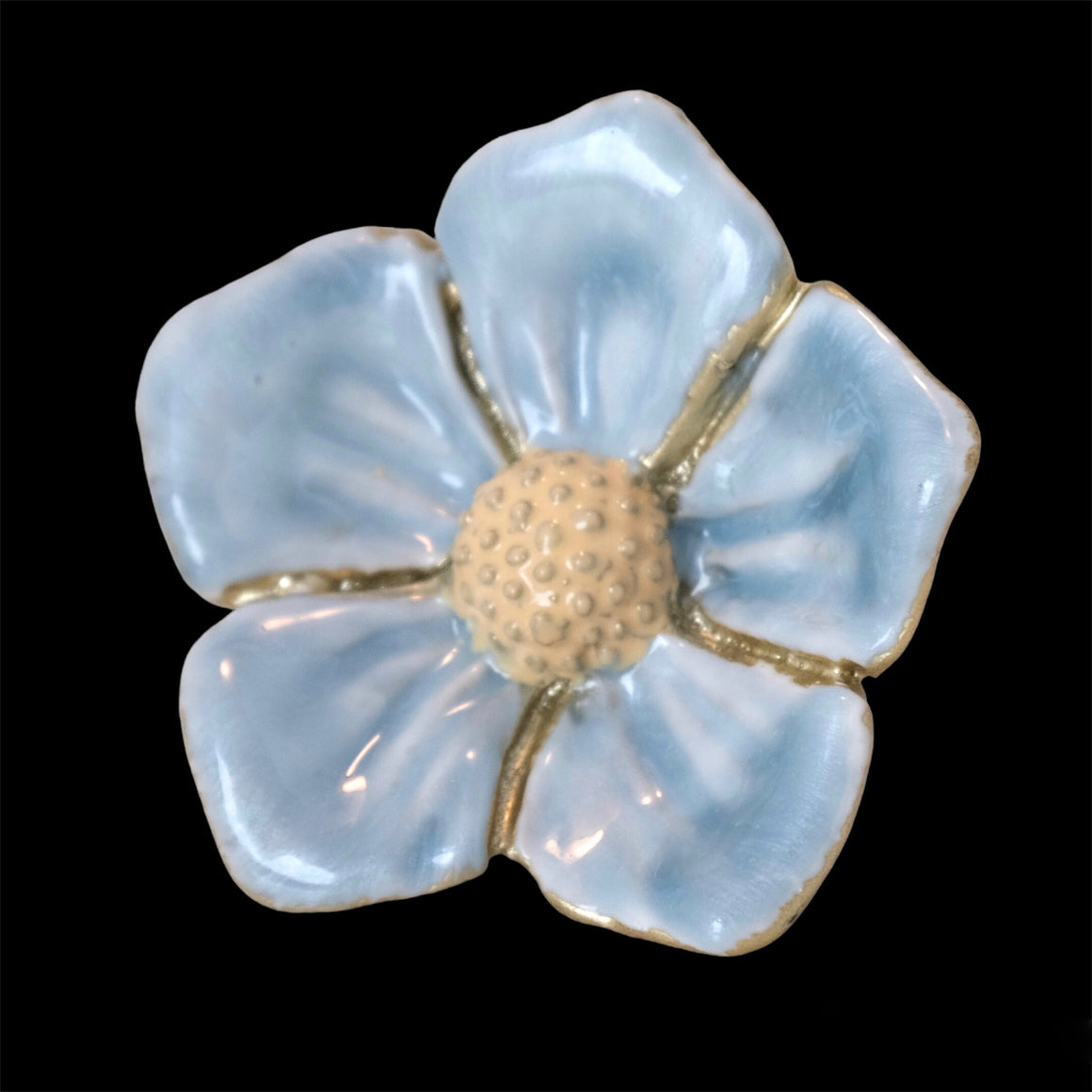 Flower Knob - Blue Primrose - ON BACKORDER TILL DEC 1 2025.Order now at this price! Restock to change due to tariffs