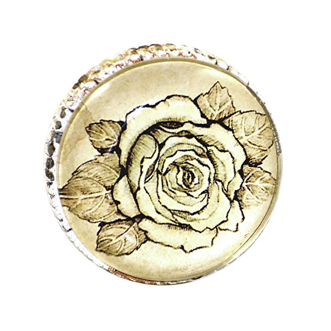 Retro Whitewashed Metal Knob – Rose