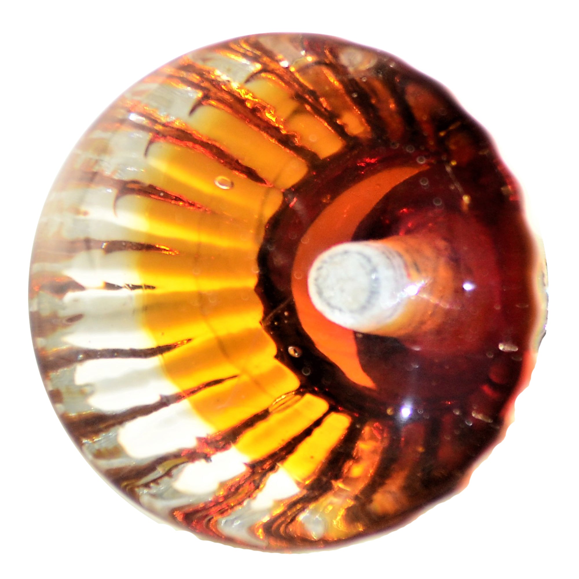Amber and Clear Glass Knob - Buttercup