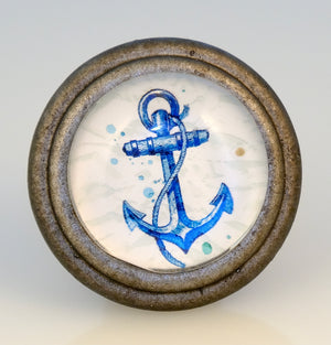 Anchor Knob - Blue and White