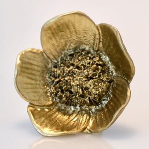 Flower Knob - Anemone Flower Gold Finish