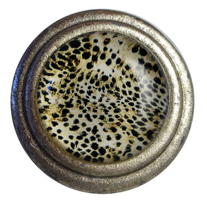 Brushed Silver Knob Art Deco Leopard Pattern Charleston Knob Company