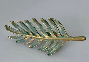 Fern Leaf Knob - Verdigris finish