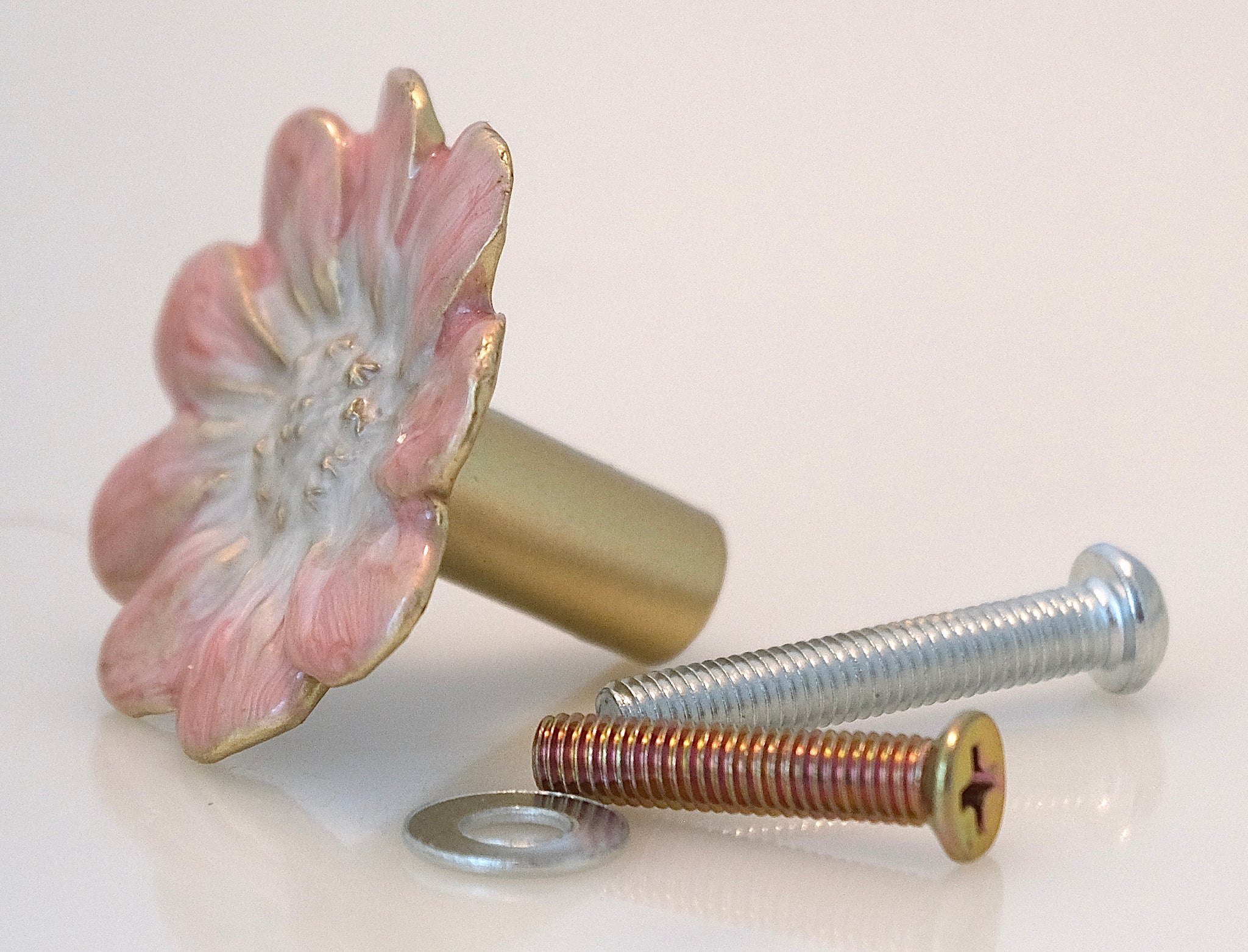 EE-532 Flower Knob - Pink Dahlia - CHARLESTONKNOBCO EE-532 Flower Knob - Pink Dahlia - CHARLESTONKNOBCO