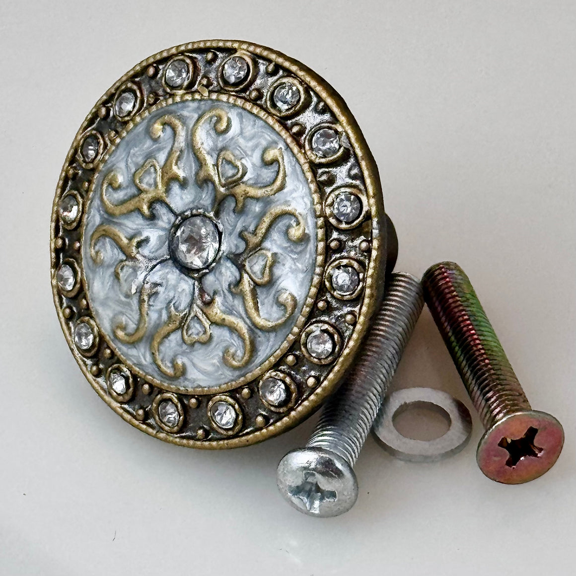 EE-501 X Cloisonne Jewel Knob – Silver Grey