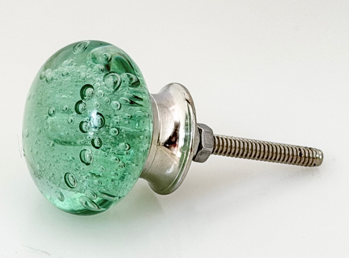 EV-62Q - Bubble Glass Knob - Aqua Color