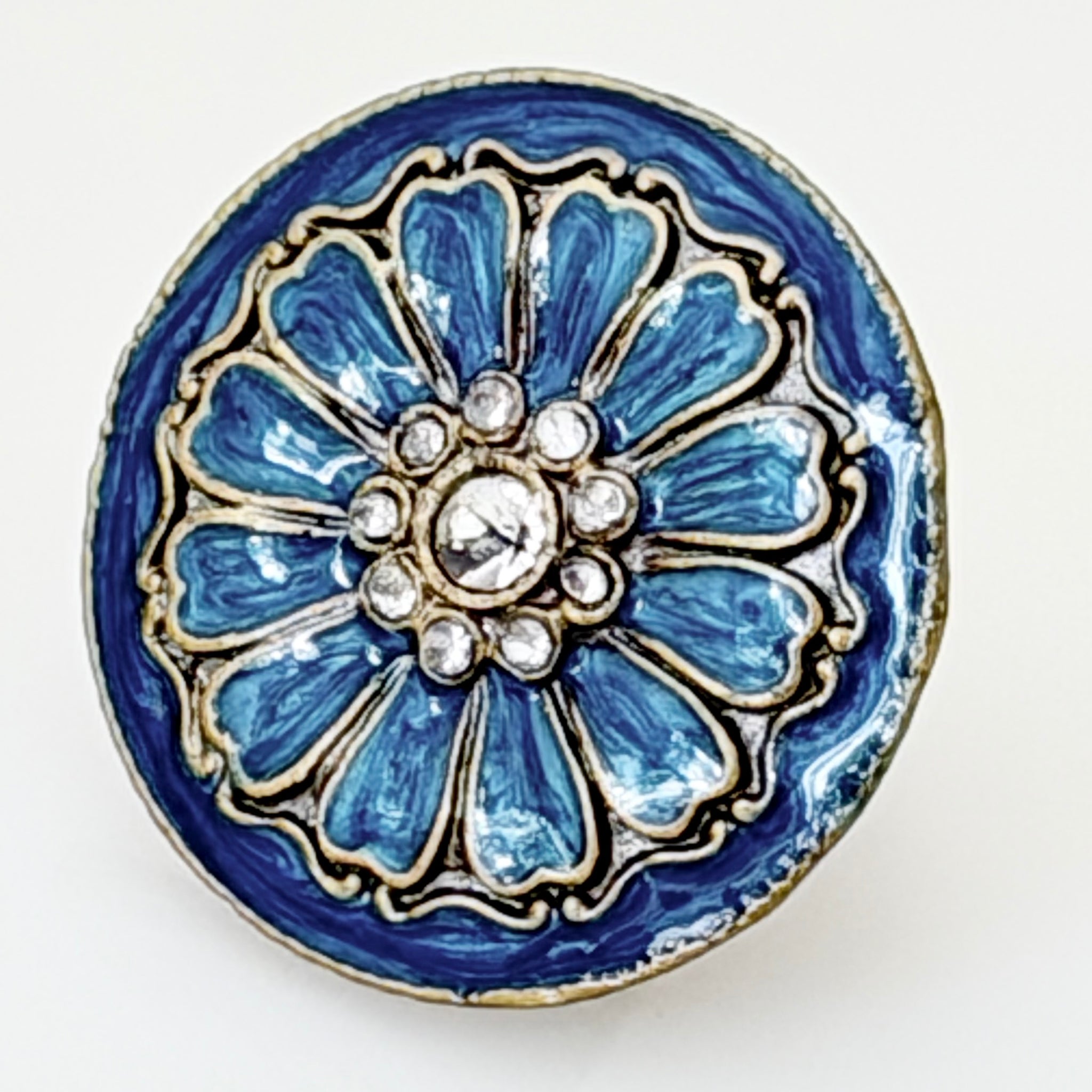 EE-503 Cloisonne Jewel Knob –  Rich Blue