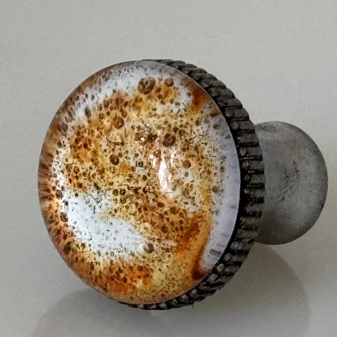 Coffee Latte Art Pewter Knob - Foam Design