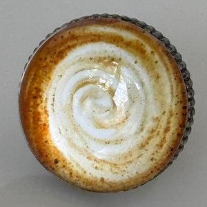 Coffee Latte Art Pewter Knob - Swirl Design