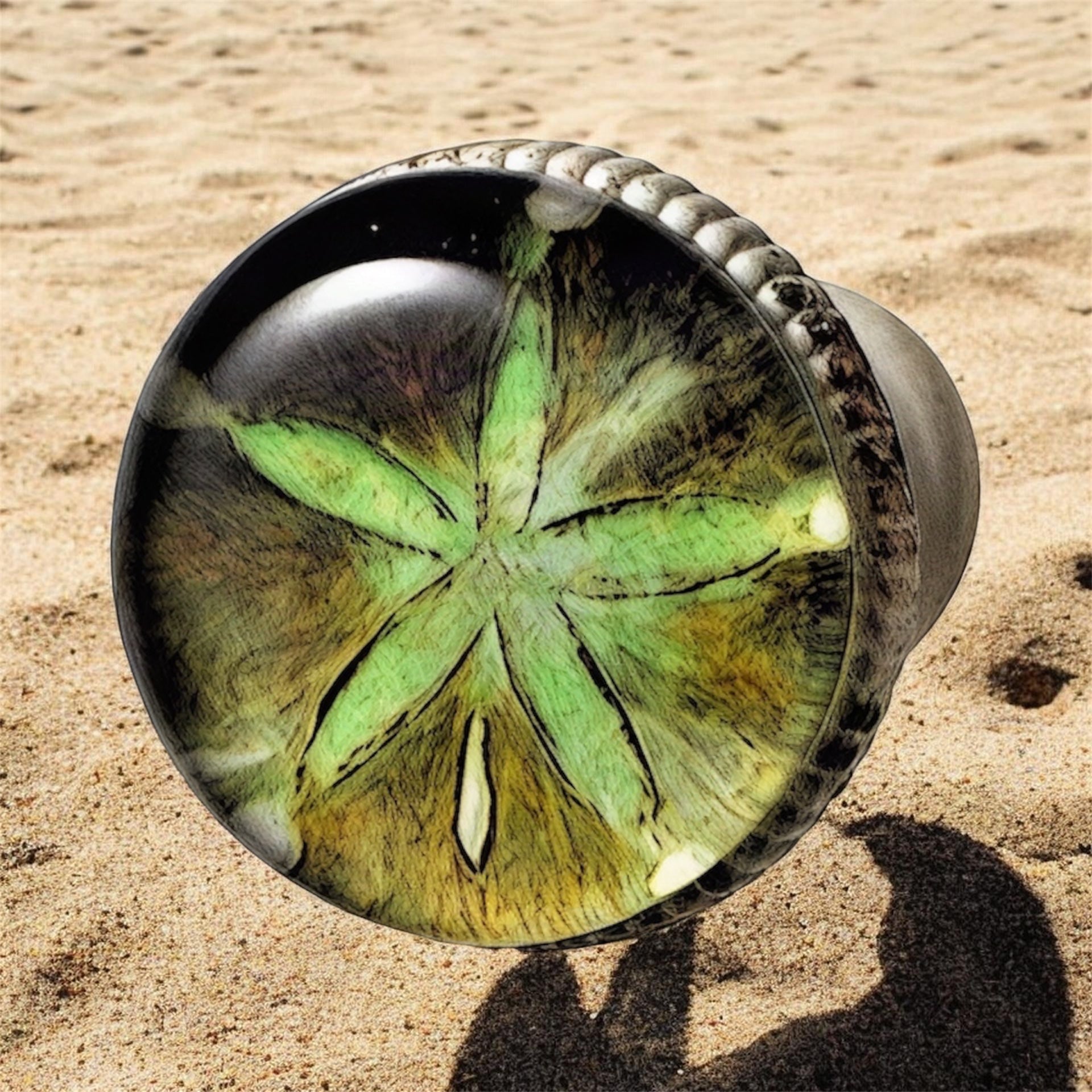 EE-112 O Starfish Cabinet Knob - Green - Beach house fun!