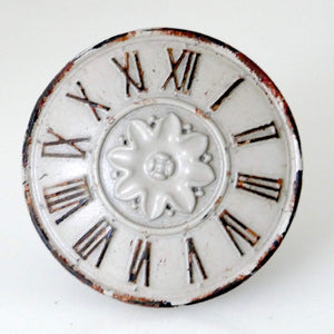 Whitewashed Knobs - Clock