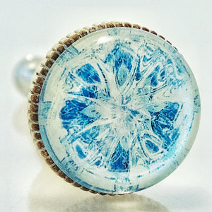 Retro Whitewashed Metal Knob – Blue & White Fashion