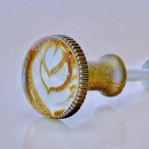 Coffee Latte Art Pewter Knob - Flora Design