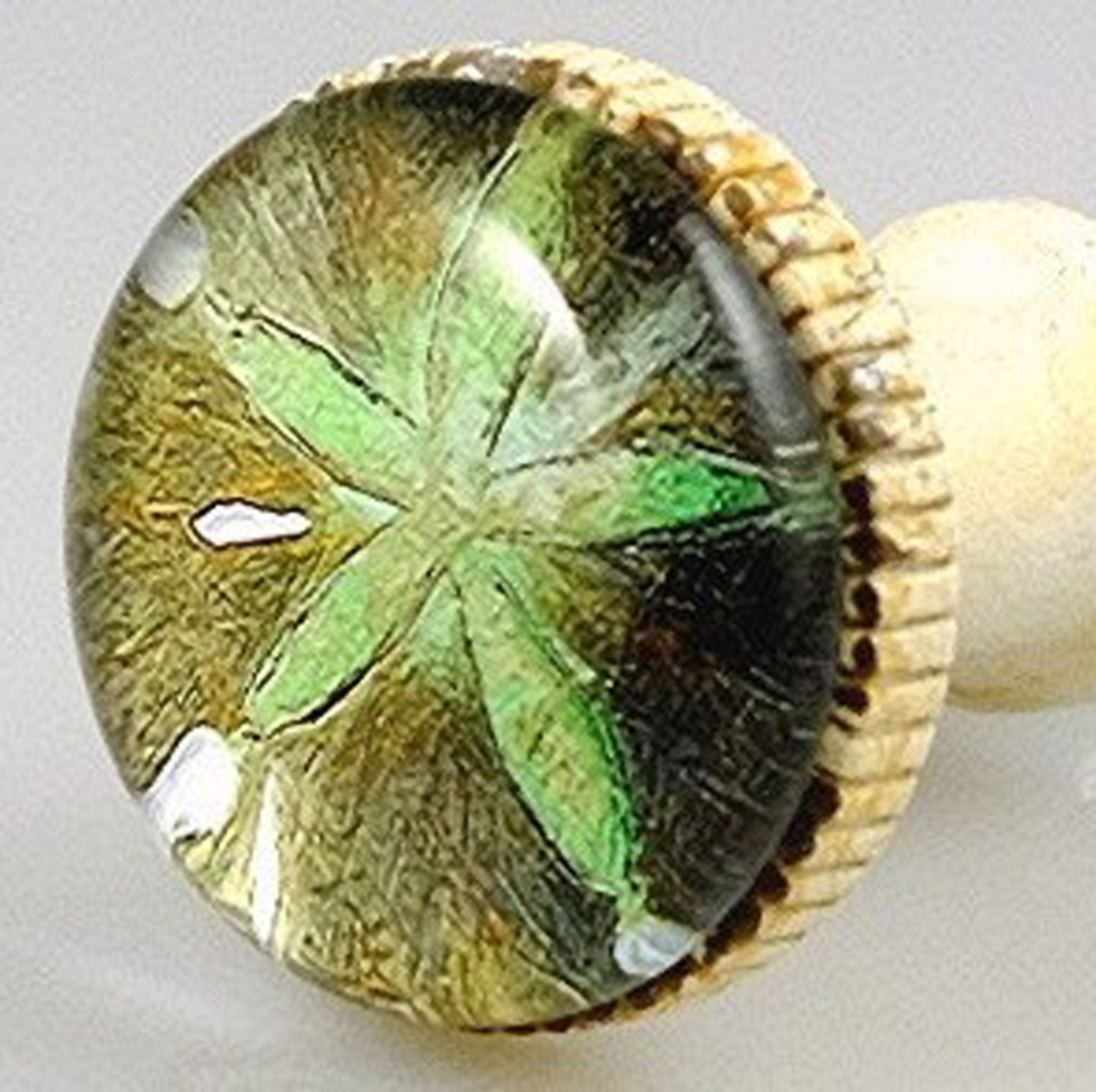 Retro Whitewashed Metal Knob – Green Starfish