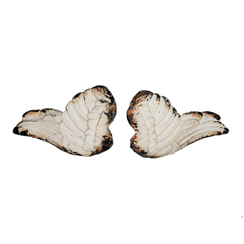 Whitewashed Pair of Cherub Wings Knobs