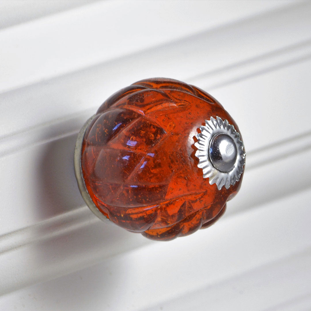 Crystal Glass Handcrafted Knob - Honey