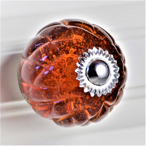Crystal Glass Handcrafted Knob - Honey