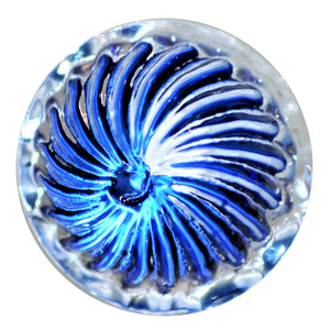 Blue and Clear Glass Knob