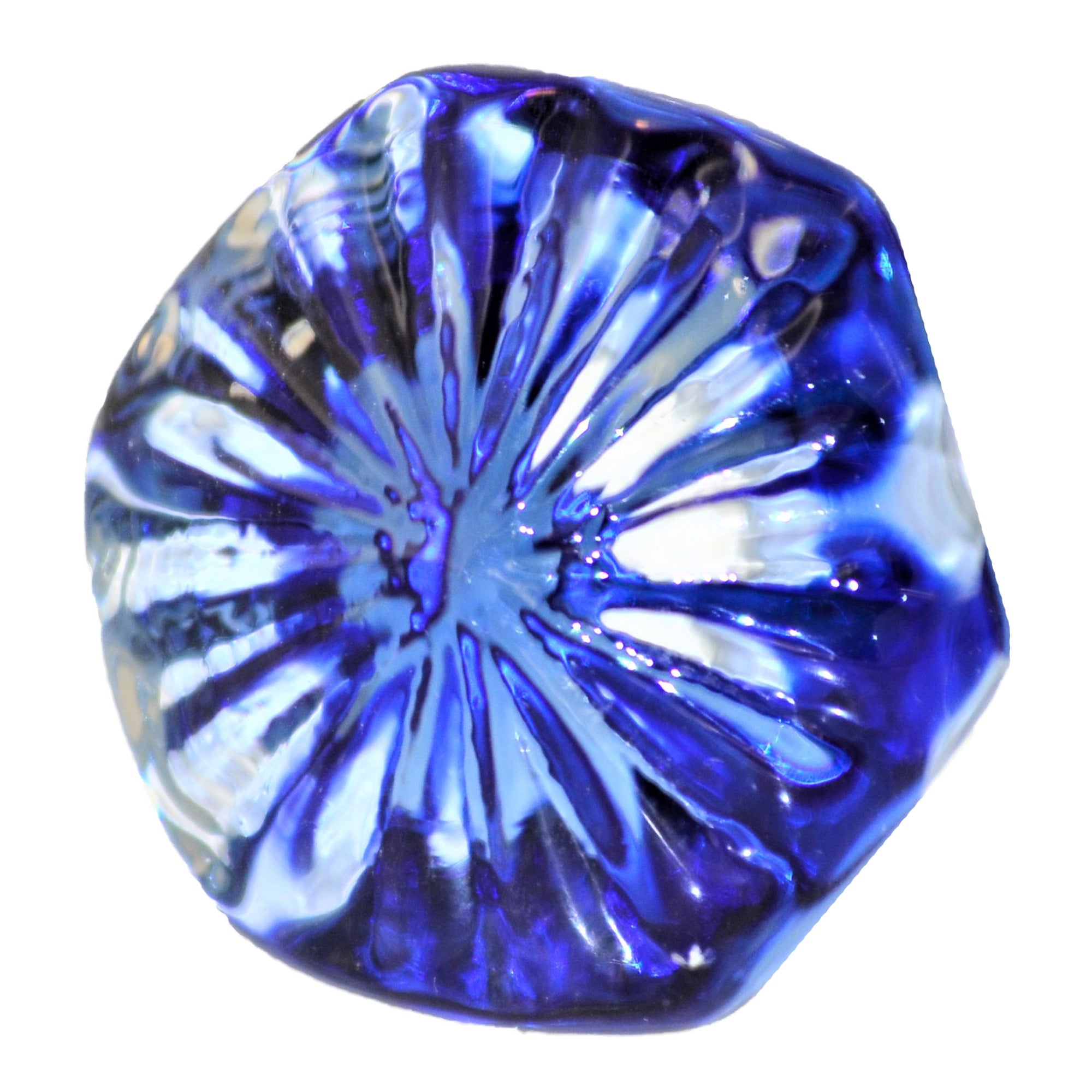 SY-03 Blue and Clear Glass Knob - Hexagon SY-03 Blue and Clear Glass Knob - Hexagon