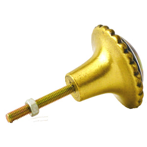 Premiere Class Brass with Glass Inlay Knob - Red Rose